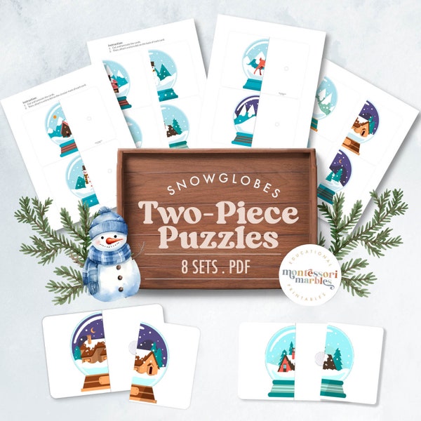 WINTER Snowglobes | Montessori Inspired  Picture Matching Activity | Toddlers Matching Game | Montessori at Home | Puzzles for Toddlers