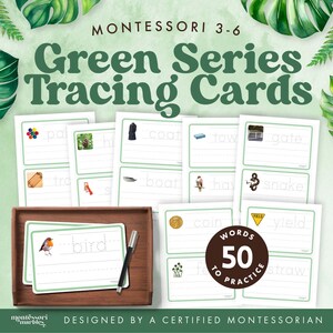 Green Series Tracing Cards | Montessori Language | Phonogram Spelling Elementary Ages 6-9 | Printable PDF
