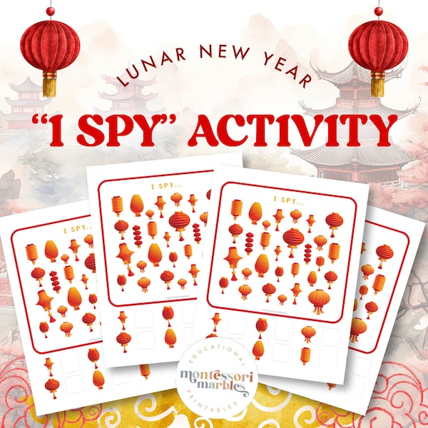 LUNAR NEW YEAR I Spy Activity | Counting Lanterns | Beginners Math for Kindergarten | Learn to Count Objects | Chinese New Year