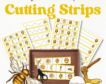 BEES & HONEY Cutting Strips | Fun Spring Activity for Fine Motor Skills | Scissors Skills for Preschool Age | Learning Resource for PreK