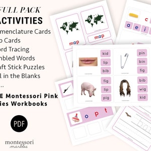 70% OFF MEGA BUNDLE Montessori Pink Series Printable Learning Resources ...