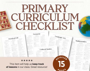 Montessori 3-6 Curriculum Checklist | Primary Scope and Sequence | Lesson Presentation Tracker | Preschool Homeschool PDF