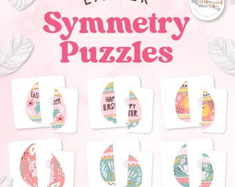 EASTER Eggs Symmetry Matching Puzzles | Montessori Inspired Visual Skills Activity for Toddlers | For Homeschool Binder