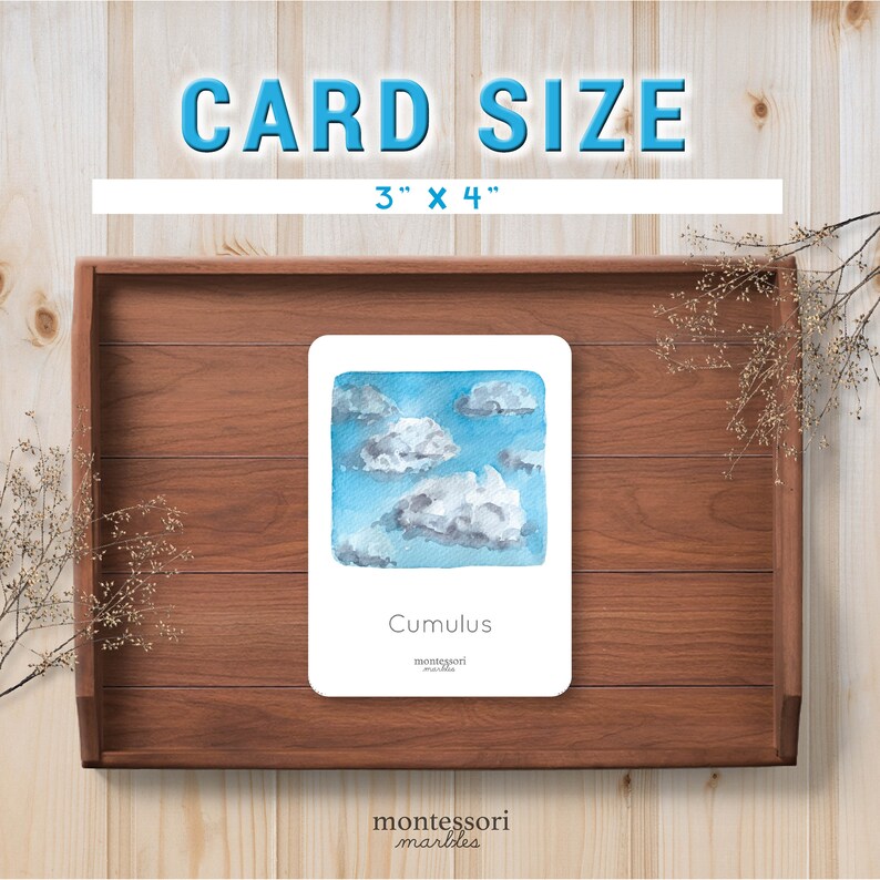 CLOUD Flash Cards Types of Cloud Learn About Weather Etsy