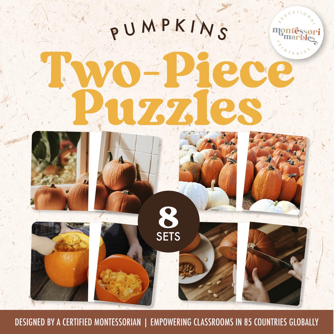 PUMPKINS Complete the Pictures Activity | Montessori Inspired Printable ...