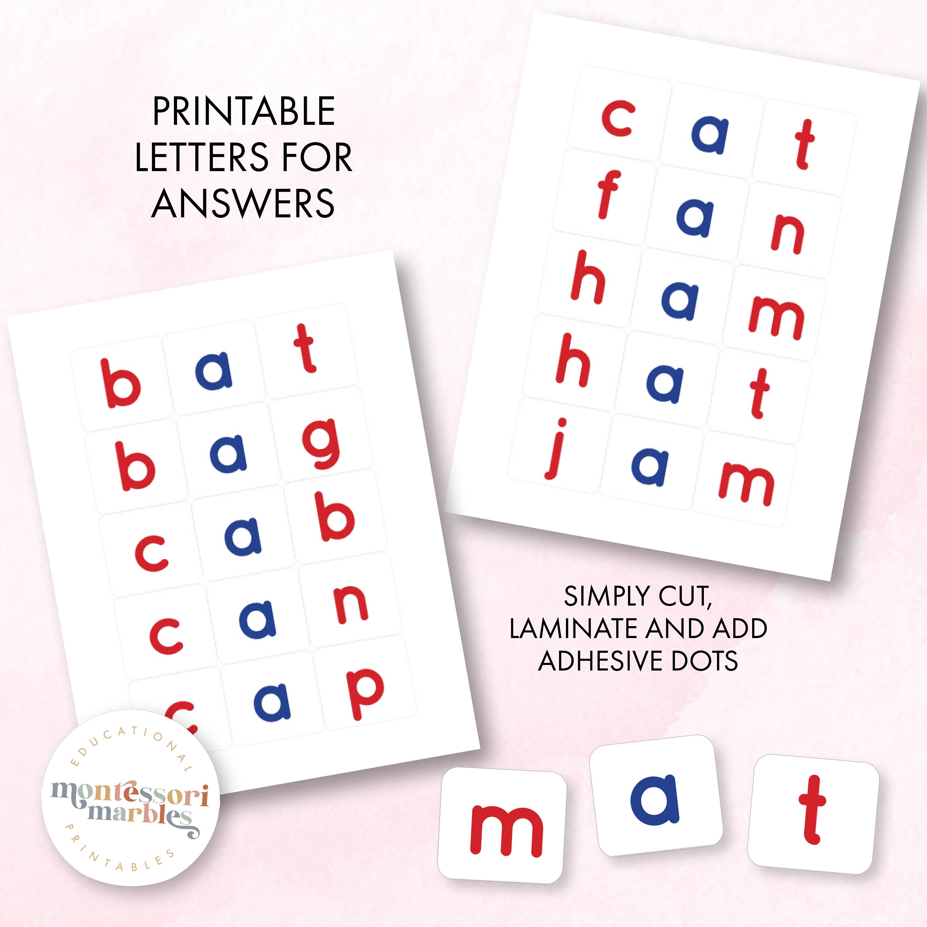 Pink Series Short A Jumbled Word Cards | Montessori Language | CVC ...