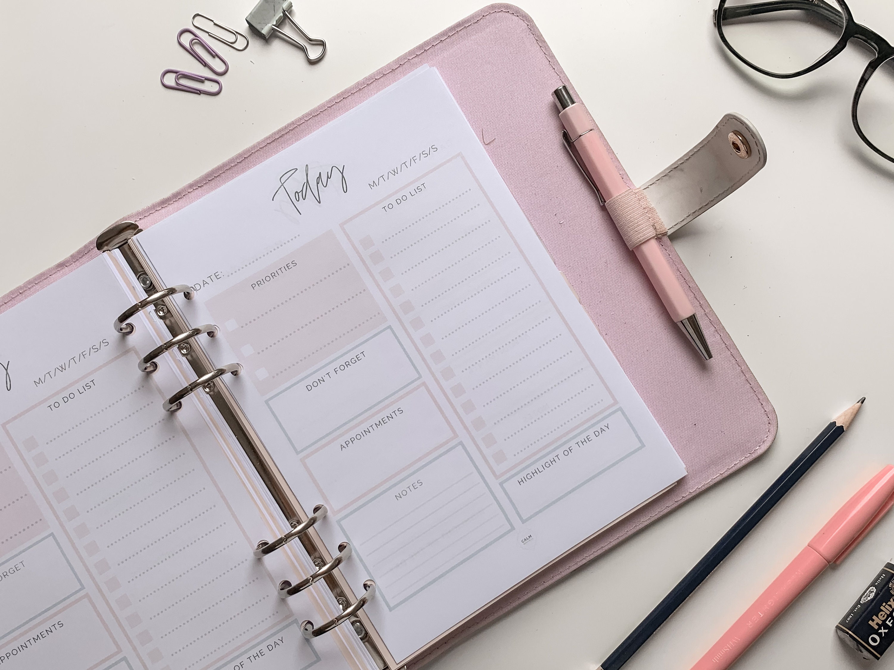 Printed Daily Planner A5 Planner Insert A5 Filofax Insert Etsy UK