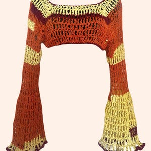 Crochet Mesh Ultra Crop Top (size M)
