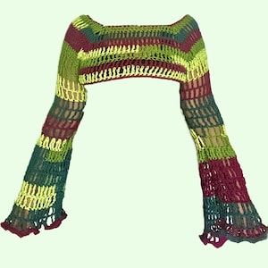 Crochet Mesh Ultra Crop Top (size L)