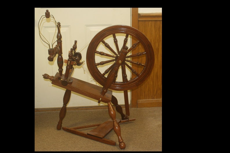 Spinning Wheel Colonial Style, Sapele Hardwood Etsy