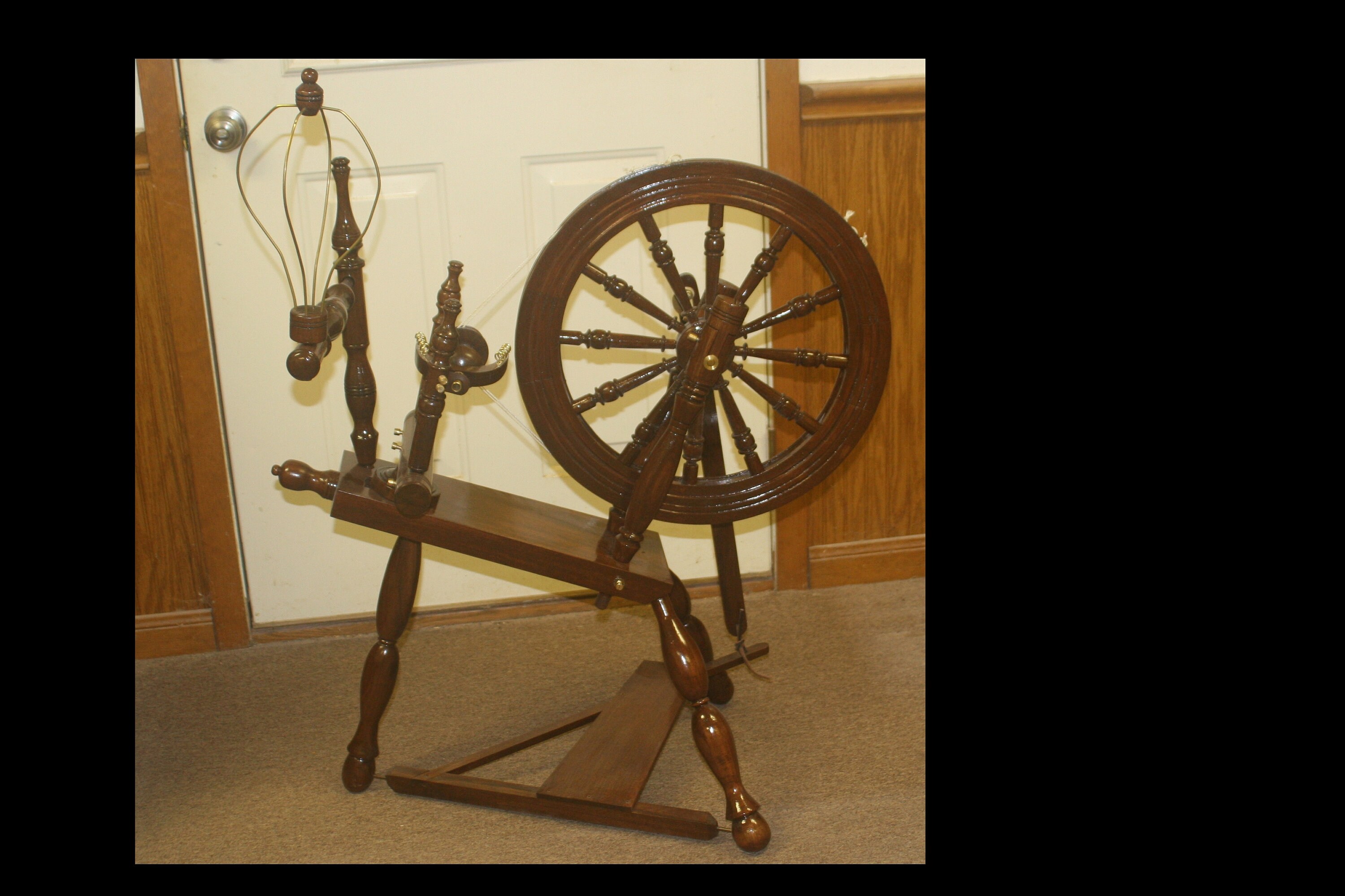 Spinning Wheel Colonial Style American Walnut Etsy