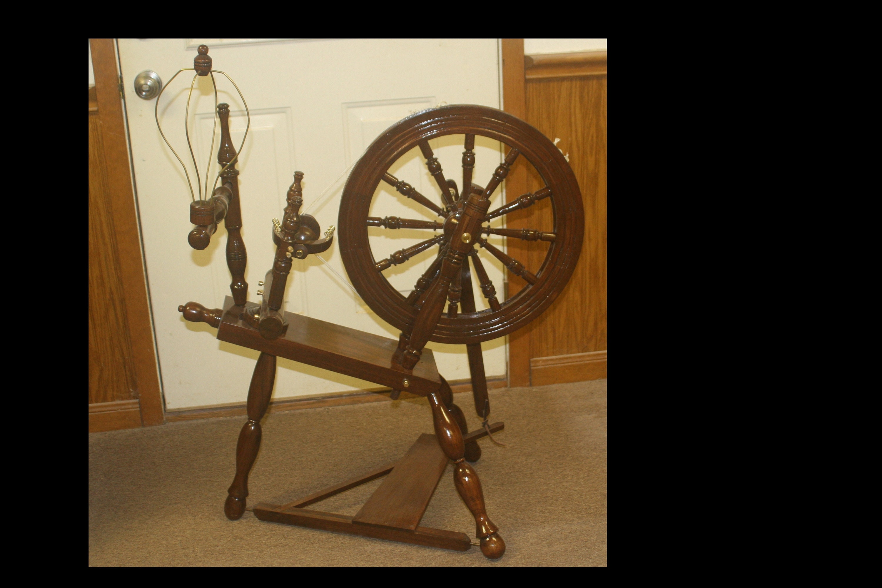 Spinning Wheel Sewing Machine Wool Brushes Included Antique 1800s Vintage Spinning  Wheel Museum Quality Sargent & CO 