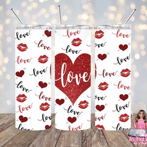 Valentines Tumbler, Valentines Cup, Valentines Day Gift for Wife, Valentines for her, Valentines Day gift for girlfriend, Heart Tumbler
