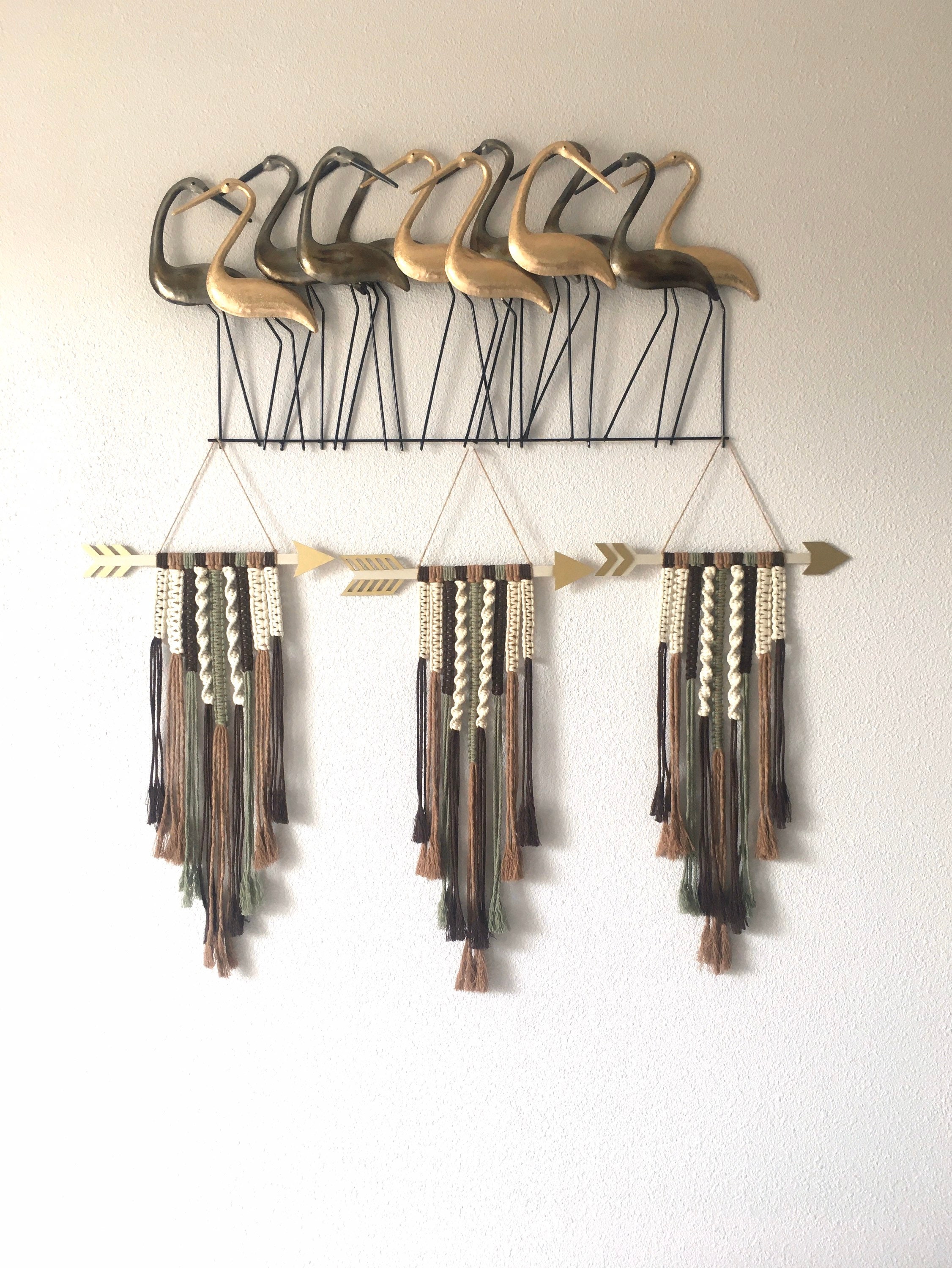 Décoration Murale en Corde de Coton et Flèche Bois Modèle Makaha