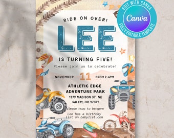Invitación de cumpleaños digital quad, cumpleaños de 4 ruedas, cumpleaños de motocross, cumpleaños de niño, tema de cumpleaños todoterreno, atv