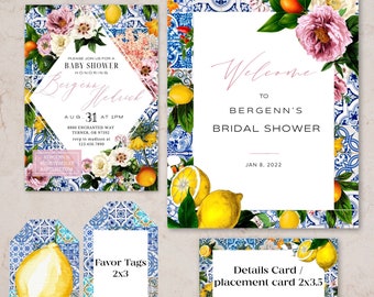 Paquete digital de despedida de soltera siciliana, paquete de baby shower siciliano, despedida de soltera italiana, baby shower italiano