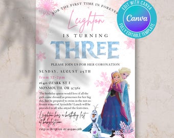 Cumpleaños de niña digital, tema de cumpleaños de Frozen, cumpleaños de Elsa, cumpleaños de Anna, cumpleaños de niña