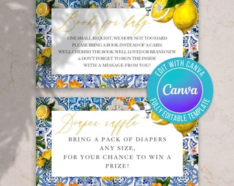 Inserciones digitales para baby shower mediterráneo, inserciones para baby shower siciliano