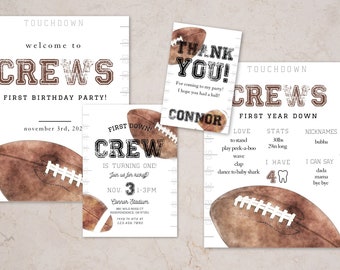 Paquete de fiesta de fútbol digital, descarga instantánea, invitación de fútbol, cartel de bienvenida de fútbol, seguimiento de hitos, etiquetas de agradecimiento, paquete de fiesta