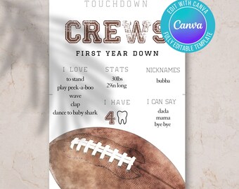 Rastreador de hitos de fútbol digital, cumpleaños de primer intento, invitación de cumpleaños a la hora del juego, cumpleaños con temática de fútbol, cumpleaños de niño, paquete de fiesta