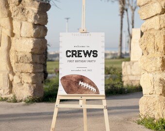 Letrero de bienvenida de fútbol digital, primer cumpleaños, invitación de cumpleaños a la hora del juego, cumpleaños con temática de fútbol, cumpleaños de niño, paquete de fiesta