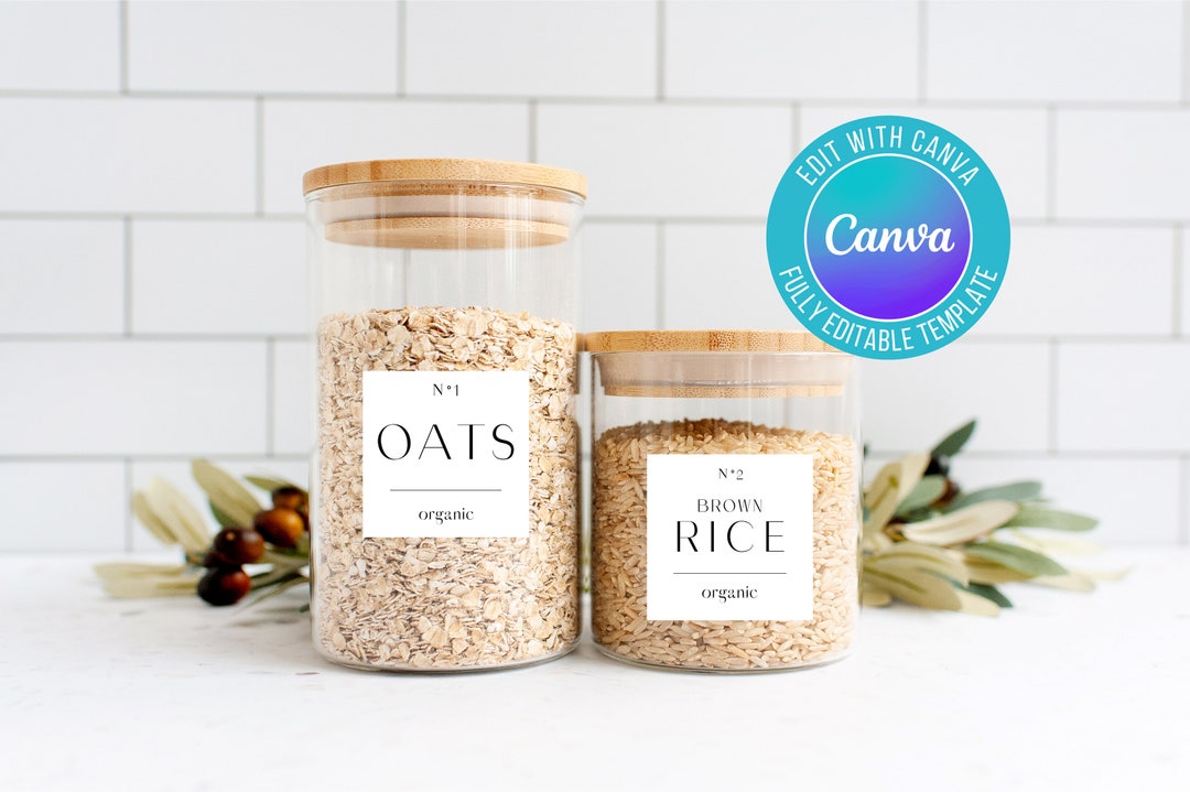Digital Printable Kitchen Labels, Modern Labels, Modern Pantry Labels ...