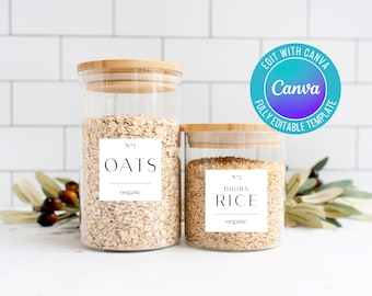 Etiquetas de cocina imprimibles digitales, etiquetas modernas, etiquetas de despensa modernas, etiquetas diy, etiquetas de cocina diy, etiquetas minimalistas