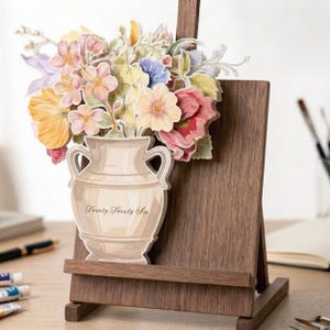 3D Flower Vase Calendar | Stackable Floral Desktop Calendar (Digital Download)