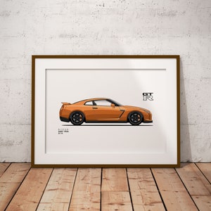 Nissan 2012 R35 GTR - Classic Car Illustration - printable art