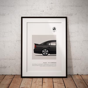 Holden VZ SS black (rear) - Classic Car Illustration - printable art