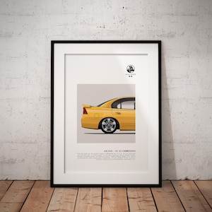 Holden VZ SS yellow (rear) - Classic Car Illustration - printable art