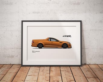 HSV Maloo GTSR W1 - Ilustración de coche clásico - arte imprimible