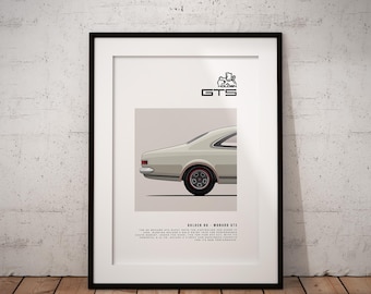 Holden HK GTS (trasero) - Ilustración de coche clásico - arte imprimible