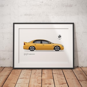 Holden VZ SS yellow - Classic Car Illustration - printable art