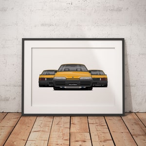 Holden VL BT1 (sfondo bianco) - Illustrazione auto d'epoca - arte stampabile
