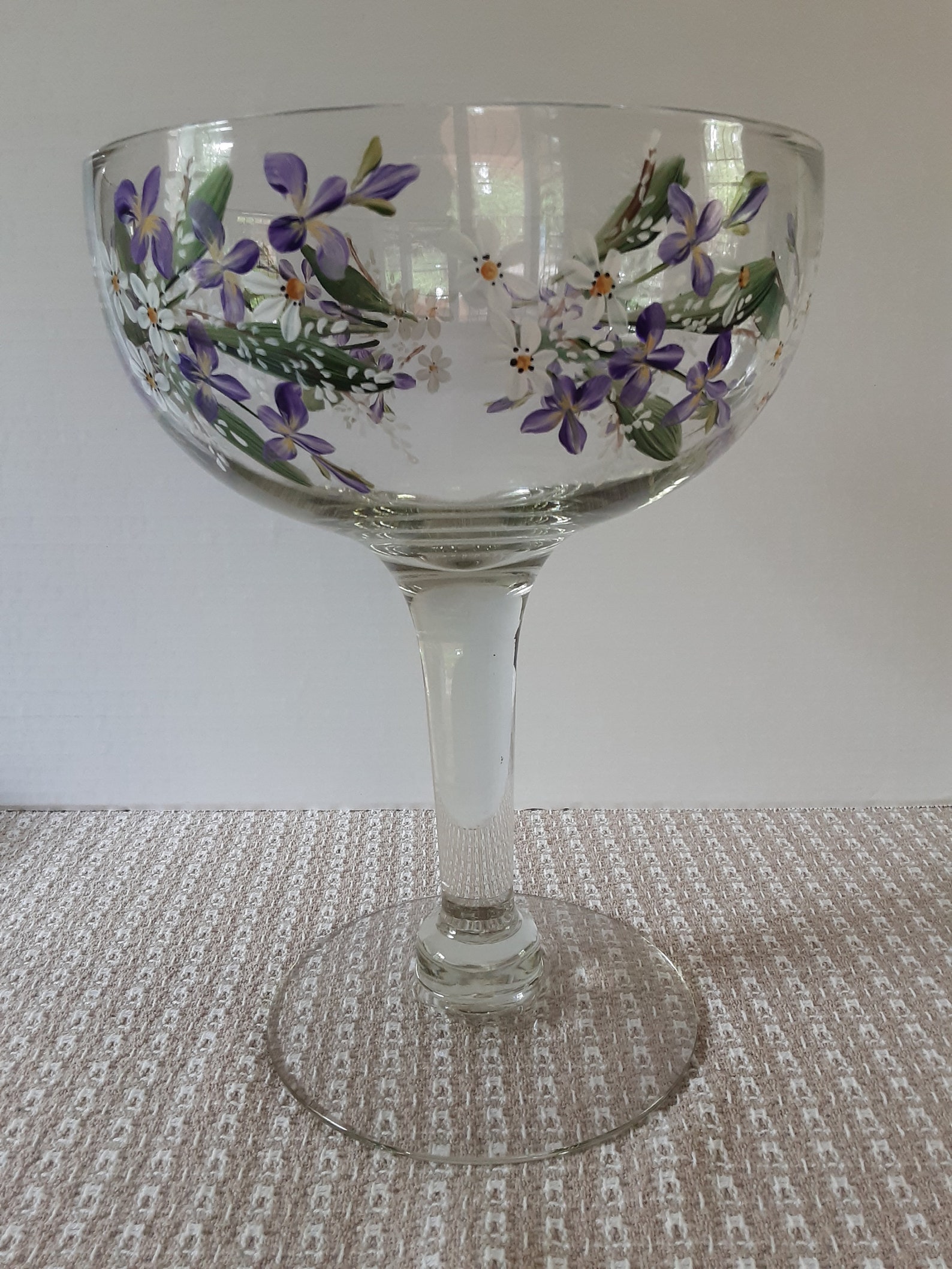 Hand Painted Pedestal Style Candle Holder Floating Candle Etsy