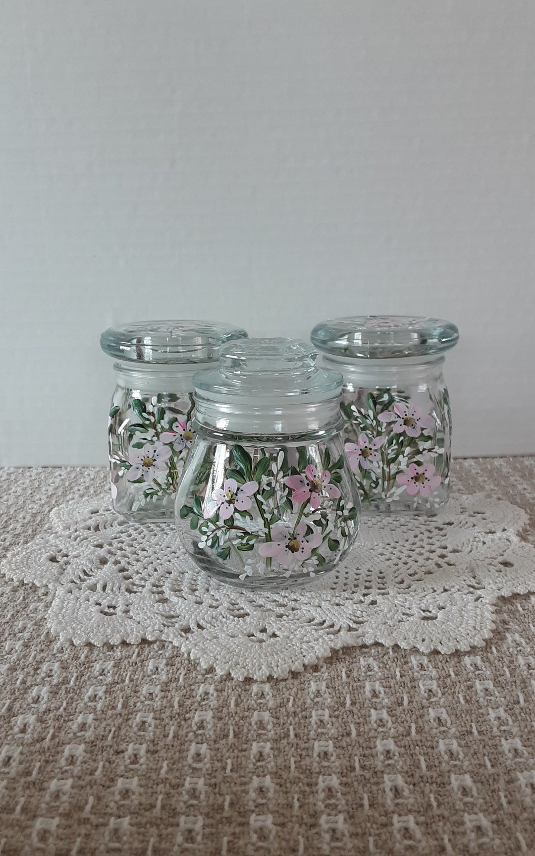 Hand Painted Apothecary Jars / Storage Jars / Spice Jars / Etsy