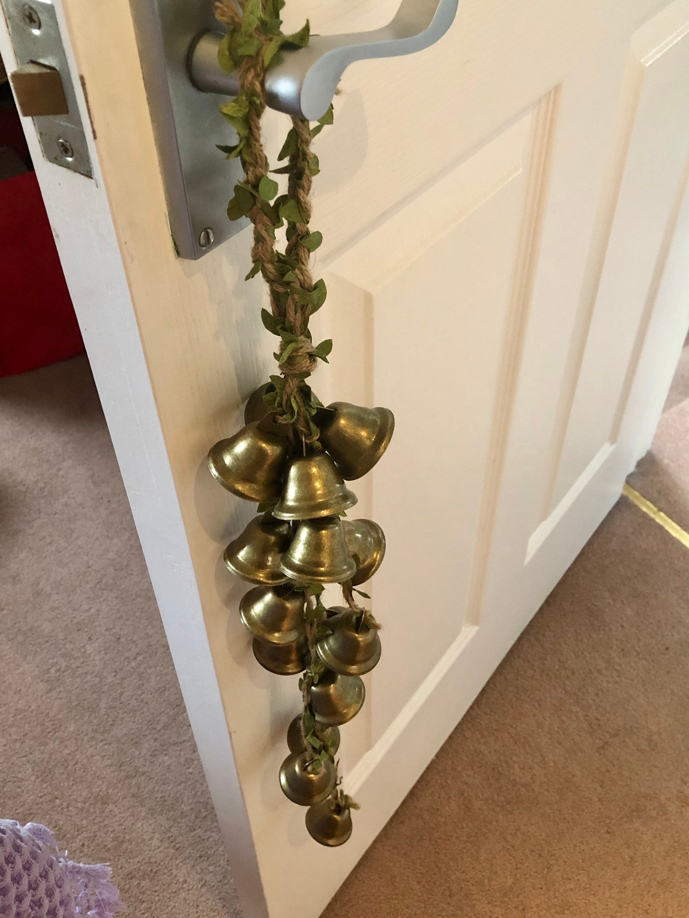 30 Pieces Craft Bells Small Brass Bells for Crafts Vintage Bells with Spring Hooks for Hanging Wind Chimes Making Dog Training Doorbell Christmas