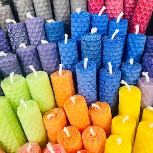 Set Of 3 Handmade Beeswax Spell Candles: Ritual, Meditation, & Intention