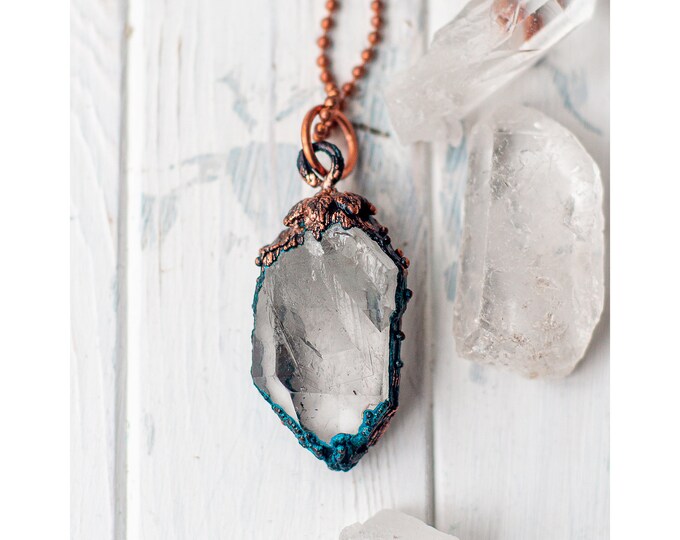 Copper Pendant Jewelry With Quartz Gift for Woman Jewelry Etsy