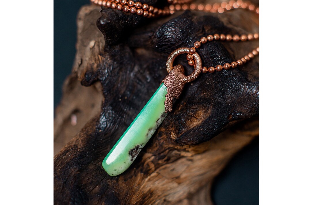 Copper Pendant Jewelry With Chrysoprasegift for Woman Etsy