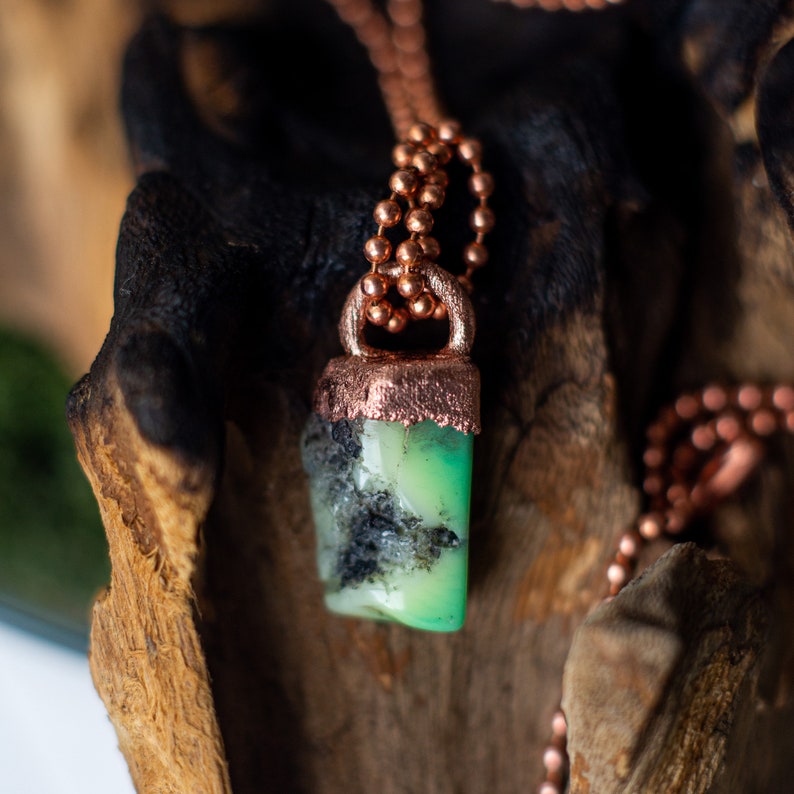 Copper Pendant Jewelry With Chrysoprasegift for Woman Etsy