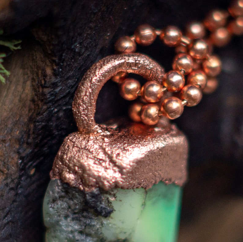 Copper Pendant Jewelry With Chrysoprasegift for Woman Etsy