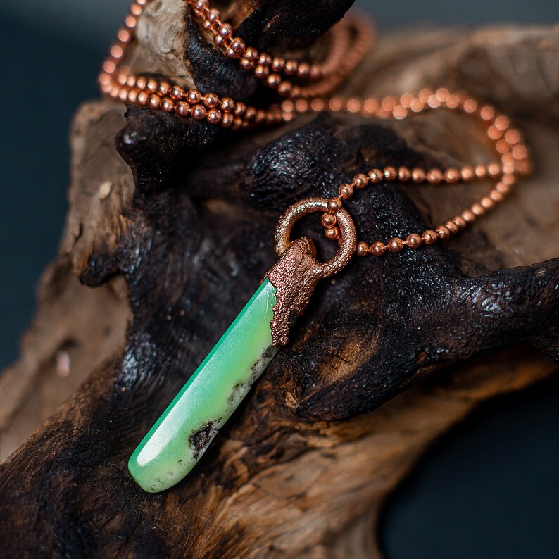 Copper Pendant Jewelry With Chrysoprasegift for Woman Etsy
