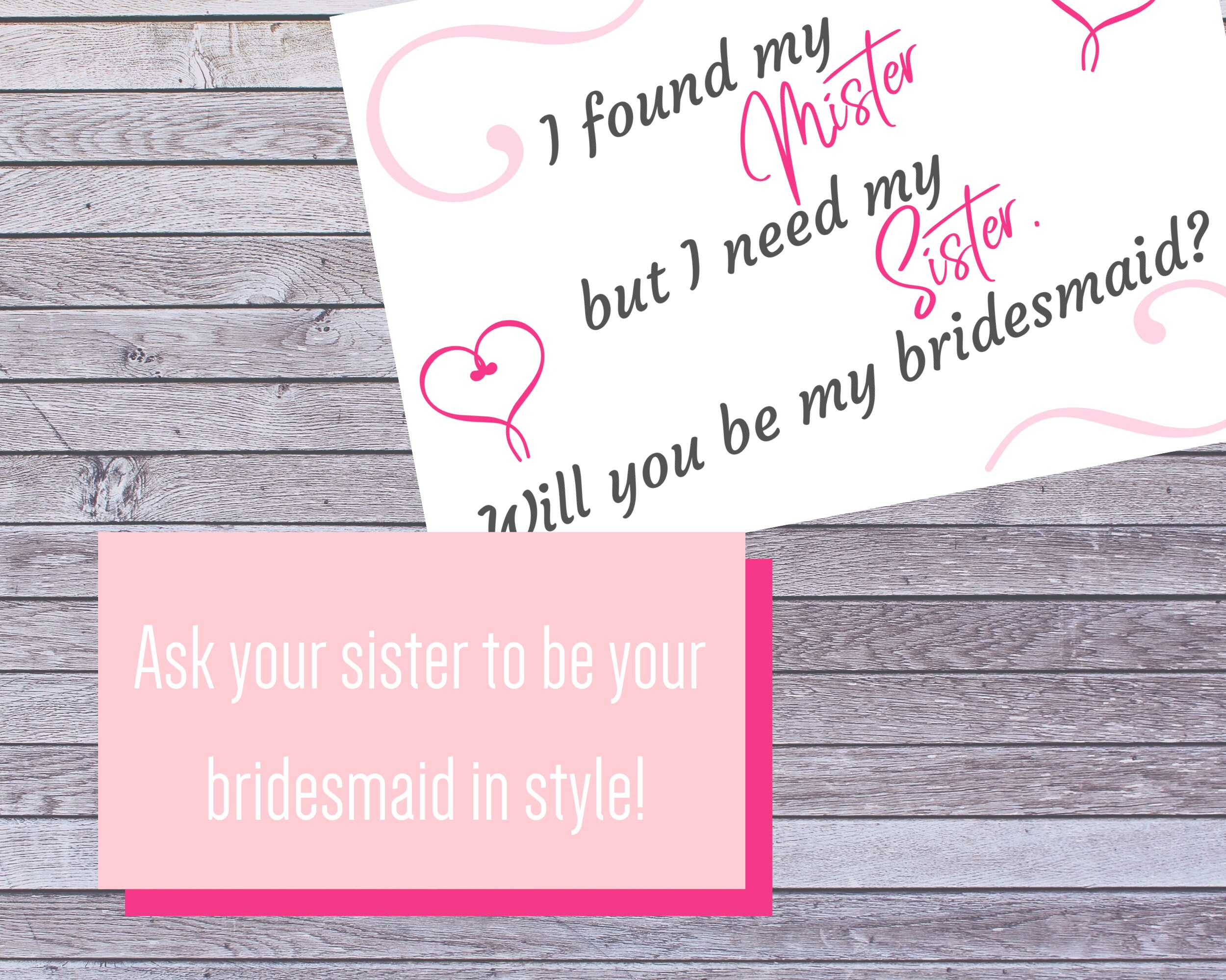 Ask your sisters to be your bridesmaid Pop the question to | Etsy