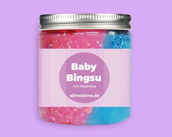 BABY BINGSU Beads Pink & Blue Aleovera Oil Glitter SLIME for Gift, Elegant Slime Accessories Anxiety Relief Unique Party Slime in Jar