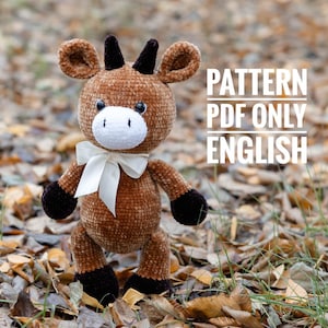 crochet cow toy pattern, CROCHET PDF PATTERN (English)