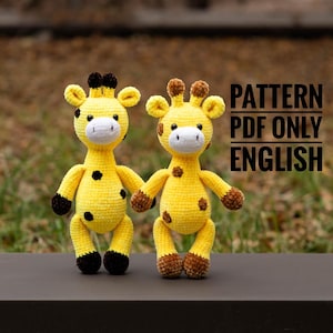 Giraffe Crochet Pattern PDF, Geoff the Giraffe Amigurumi Pattern, Cute Animal Toy Tutorial, Plush Crochet Pattern, English PDF Download
