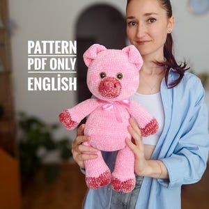 Virkad gris plyschmönster – 40 cm Amigurumi Toy (PDF)