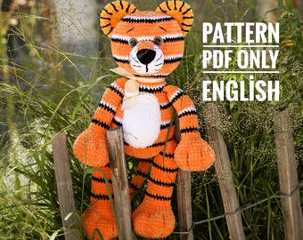 Crochet Tiger Pattern: 50cm Amigurumi Plush Toy (PDF Pattern)